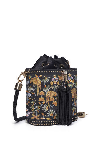 Pichhwai Bucket Bag - Nightingale Black, Black, image 7
